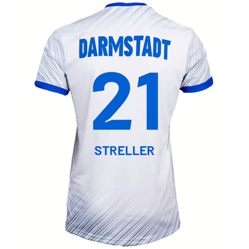 Niño Camiseta Till Streller #21 Blanco Azul 2ª Equipación 2024/25 La Camisa