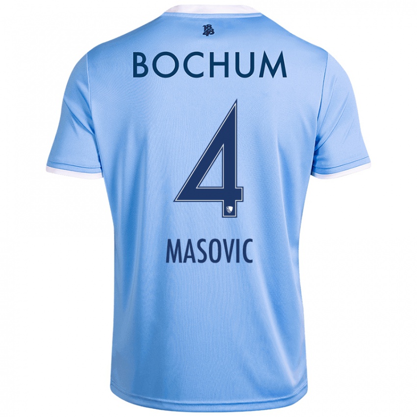 Niño Camiseta Erhan Masovic #4 Azul Cielo 2ª Equipación 2024/25 La Camisa