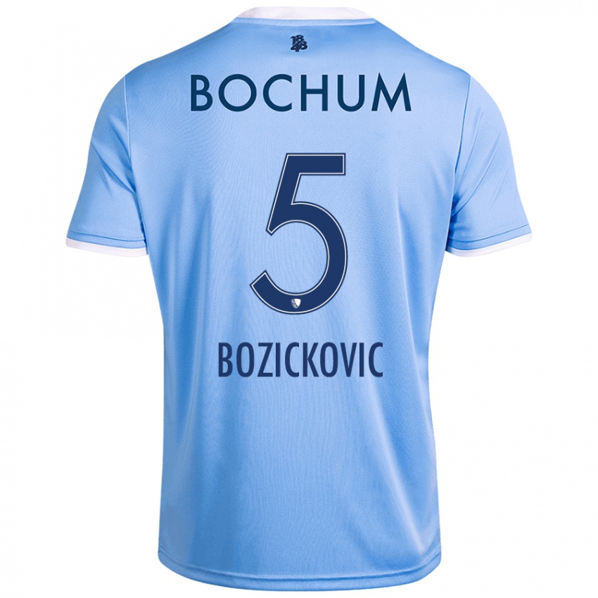 Niño Camiseta Niko Bozickovic #5 Azul Cielo 2ª Equipación 2024/25 La Camisa