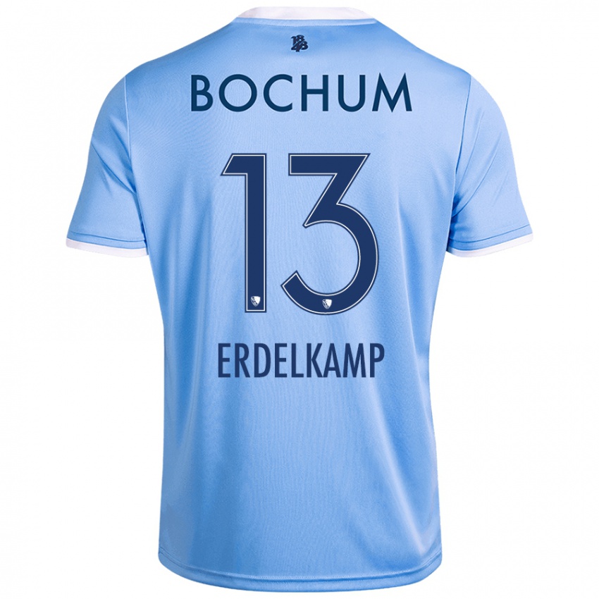 Niño Camiseta Luca Erdelkamp #13 Azul Cielo 2ª Equipación 2024/25 La Camisa