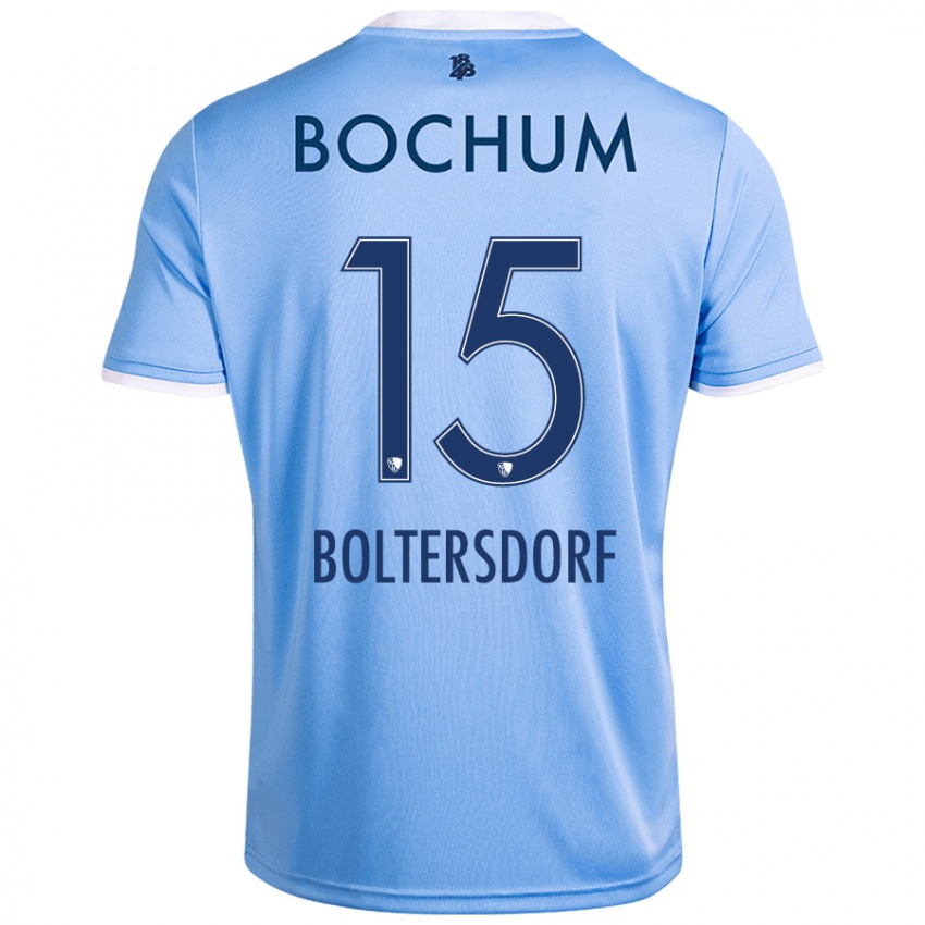 Niño Camiseta Sebastian Boltersdorf #15 Azul Cielo 2ª Equipación 2024/25 La Camisa