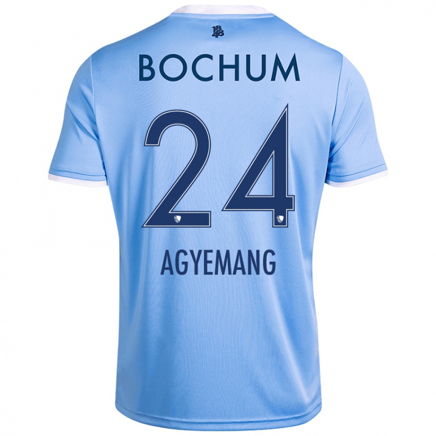 Niño Camiseta Donovan Agyemang #24 Azul Cielo 2ª Equipación 2024/25 La Camisa