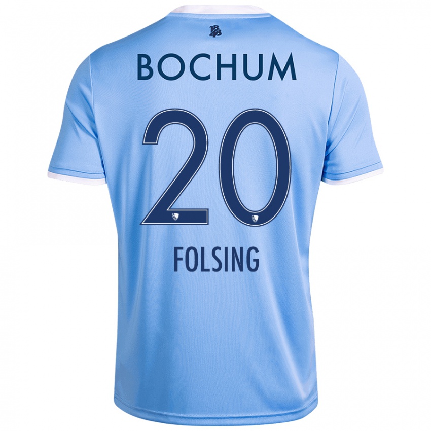 Niño Camiseta Amelie Fölsing #20 Azul Cielo 2ª Equipación 2024/25 La Camisa