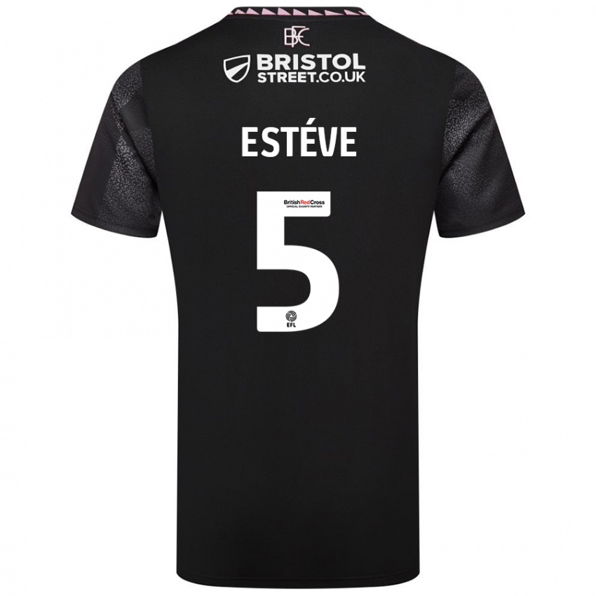 Niño Camiseta Maxime Estève #5 Negro 2ª Equipación 2024/25 La Camisa