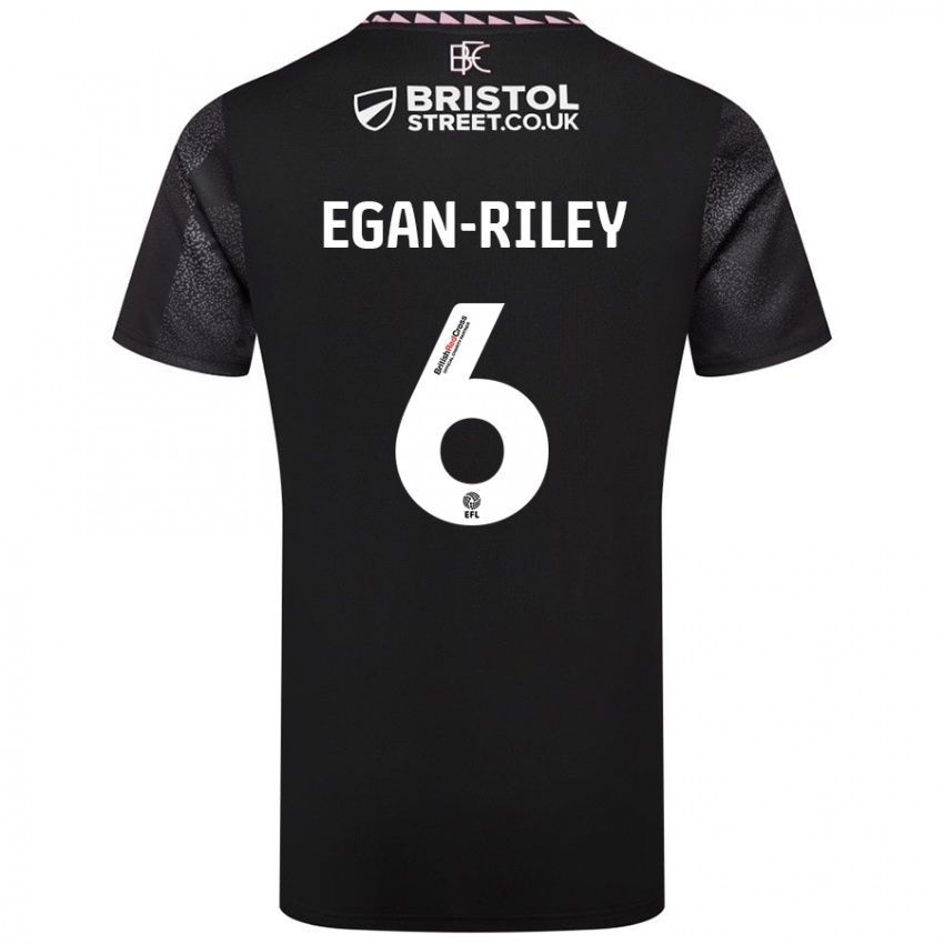 Niño Camiseta Cj Egan-Riley #6 Negro 2ª Equipación 2024/25 La Camisa