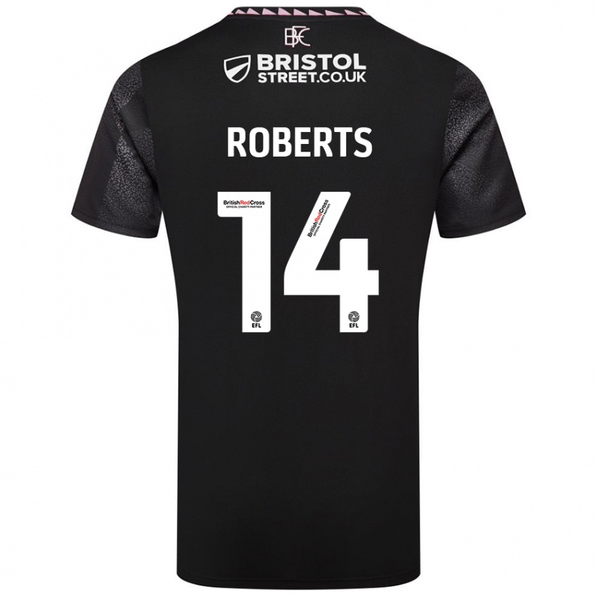 Niño Camiseta Connor Roberts #14 Negro 2ª Equipación 2024/25 La Camisa