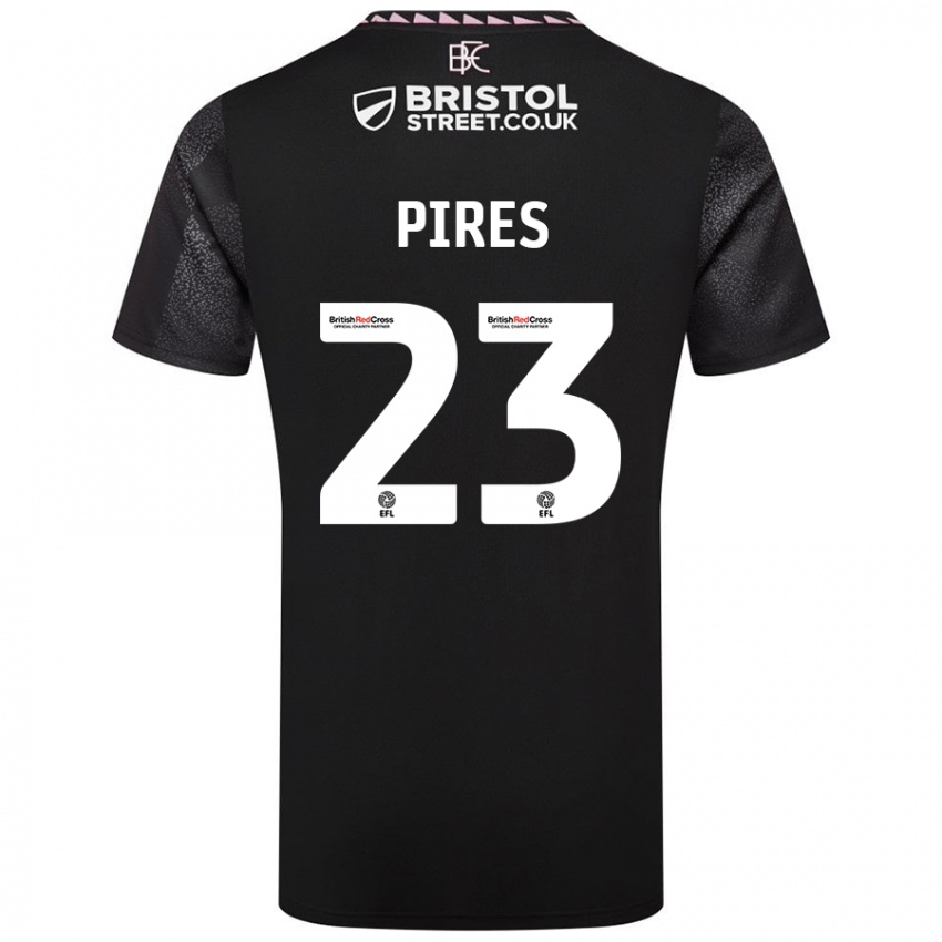 Niño Camiseta Lucas Pires #23 Negro 2ª Equipación 2024/25 La Camisa