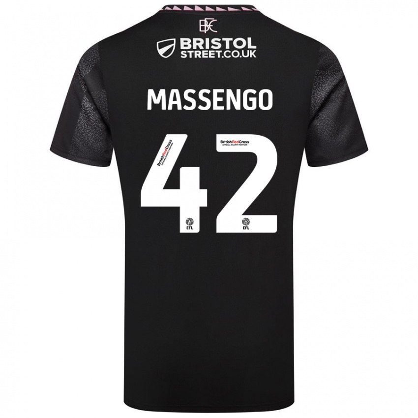 Niño Camiseta Han-Noah Massengo #42 Negro 2ª Equipación 2024/25 La Camisa