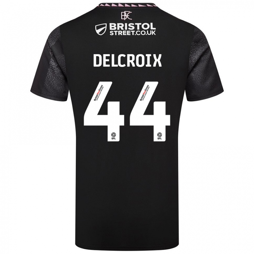 Niño Camiseta Hannes Delcroix #44 Negro 2ª Equipación 2024/25 La Camisa