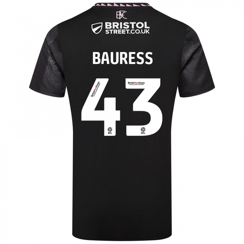 Niño Camiseta Joe Bauress #43 Negro 2ª Equipación 2024/25 La Camisa