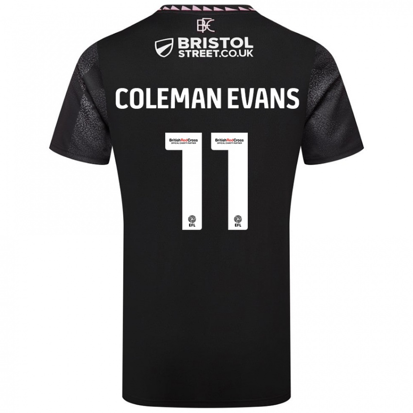 Niño Camiseta Amaya Coleman-Evans #11 Negro 2ª Equipación 2024/25 La Camisa