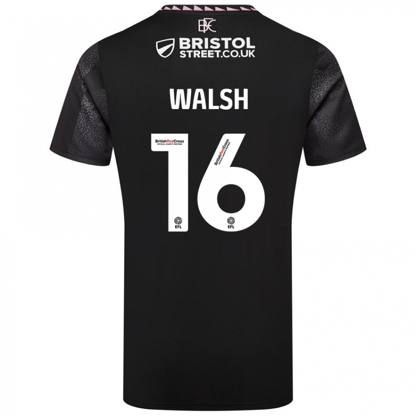 Niño Camiseta Lucy Walsh #16 Negro 2ª Equipación 2024/25 La Camisa