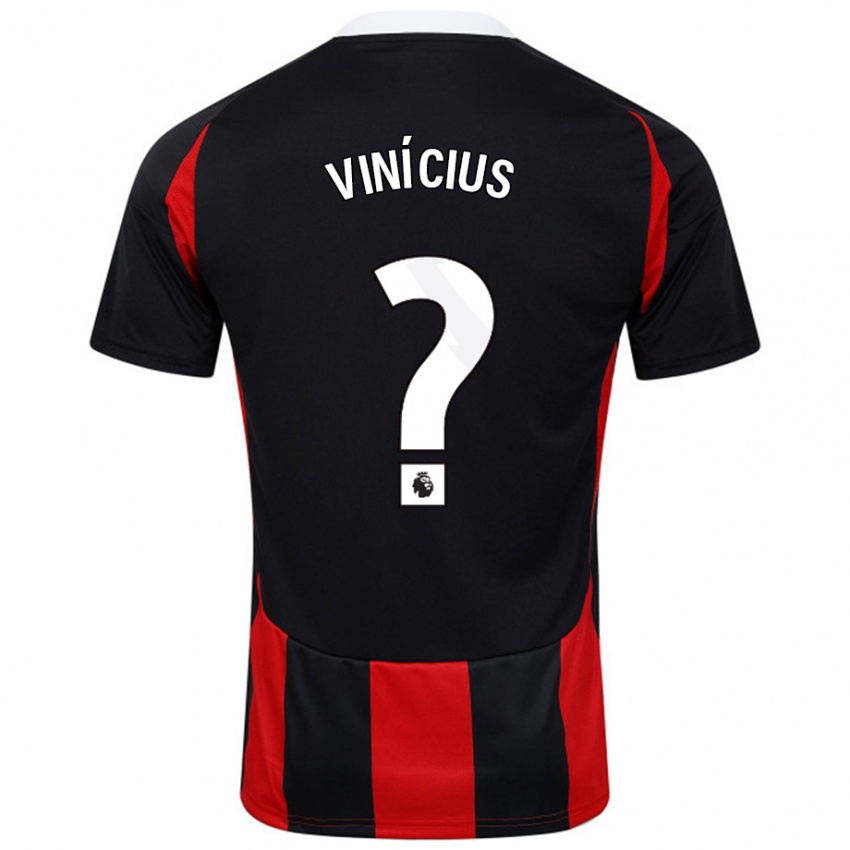 Niño Camiseta Carlos Vinícius #0 Negro Rojo 2ª Equipación 2024/25 La Camisa