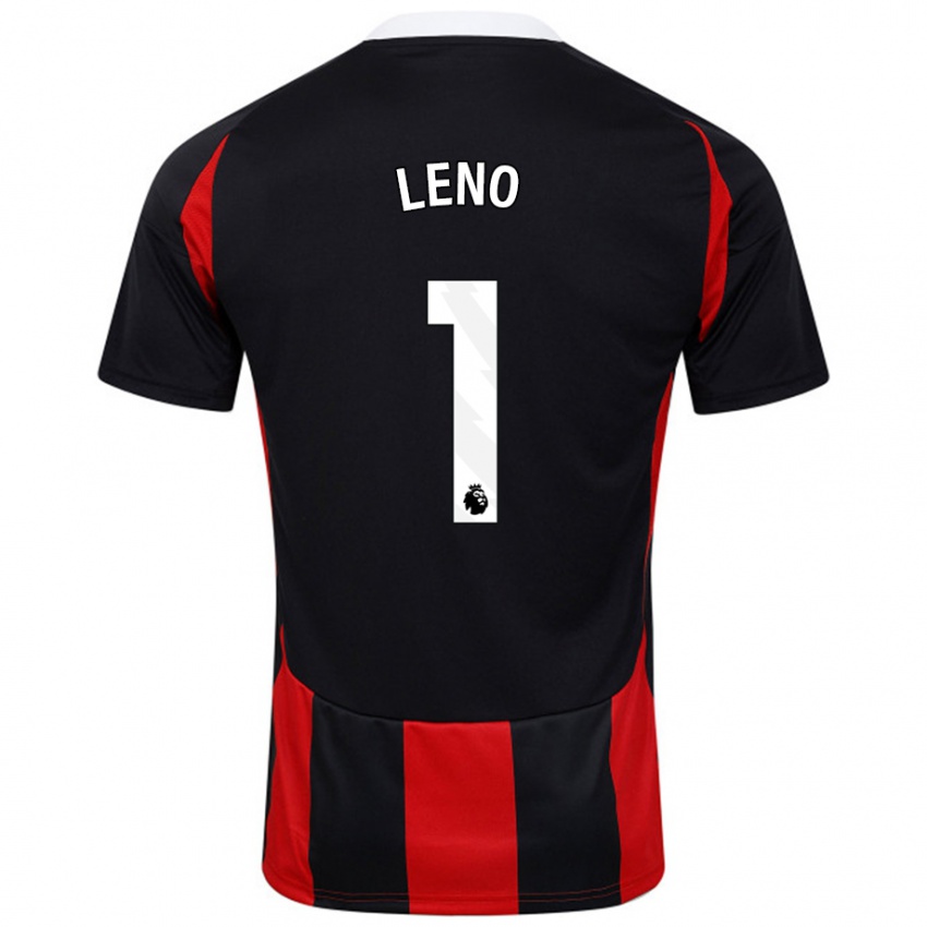 Niño Camiseta Bernd Leno #1 Negro Rojo 2ª Equipación 2024/25 La Camisa