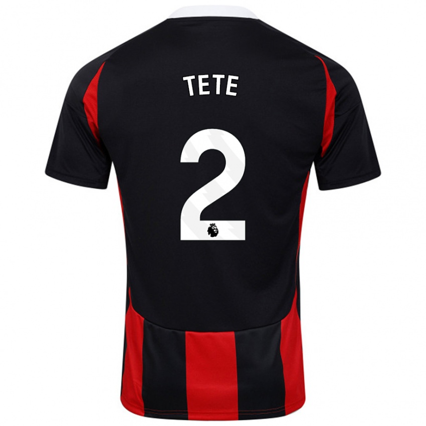 Niño Camiseta Kenny Tete #2 Negro Rojo 2ª Equipación 2024/25 La Camisa