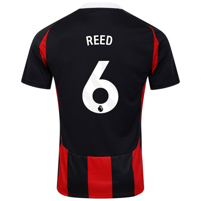 Niño Camiseta Harrison Reed #6 Negro Rojo 2ª Equipación 2024/25 La Camisa