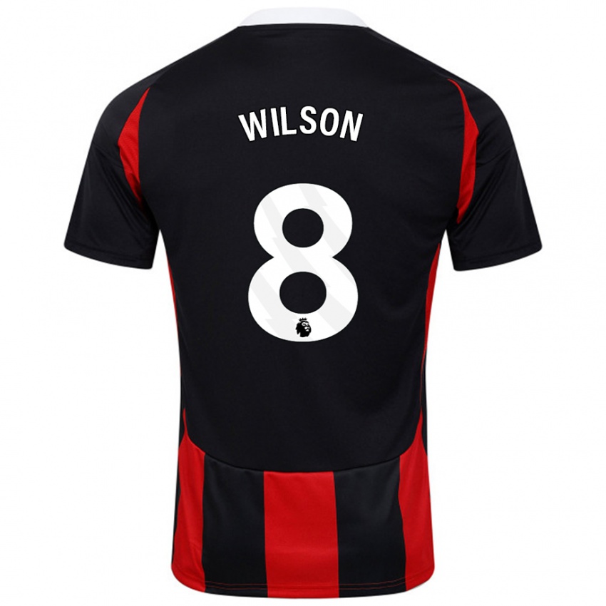 Niño Camiseta Harry Wilson #8 Negro Rojo 2ª Equipación 2024/25 La Camisa