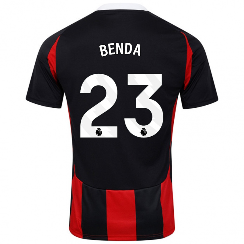 Niño Camiseta Steven Benda #23 Negro Rojo 2ª Equipación 2024/25 La Camisa