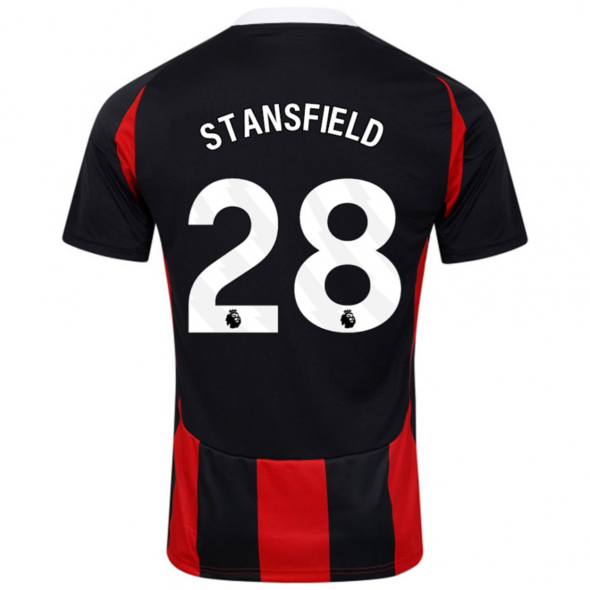 Niño Camiseta Jay Stansfield #28 Negro Rojo 2ª Equipación 2024/25 La Camisa