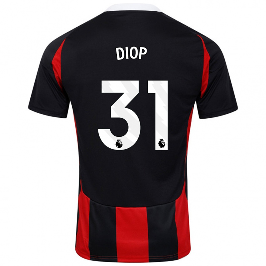 Niño Camiseta Issa Diop #31 Negro Rojo 2ª Equipación 2024/25 La Camisa