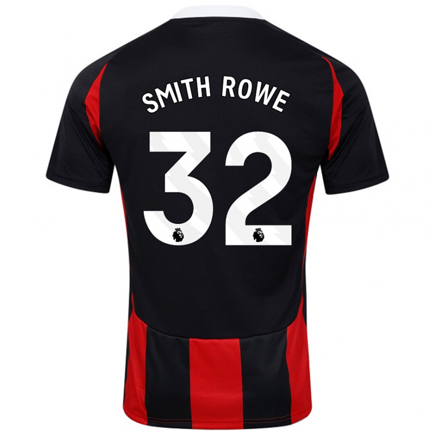 Niño Camiseta Emile Smith Rowe #32 Negro Rojo 2ª Equipación 2024/25 La Camisa