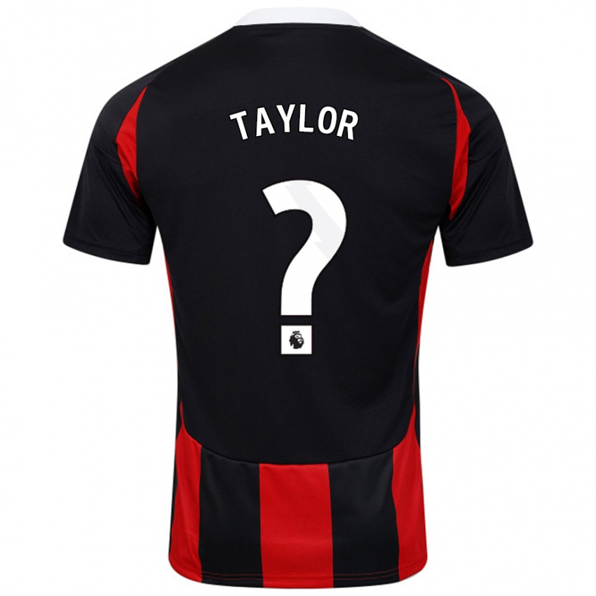 Niño Camiseta Archie Taylor #0 Negro Rojo 2ª Equipación 2024/25 La Camisa