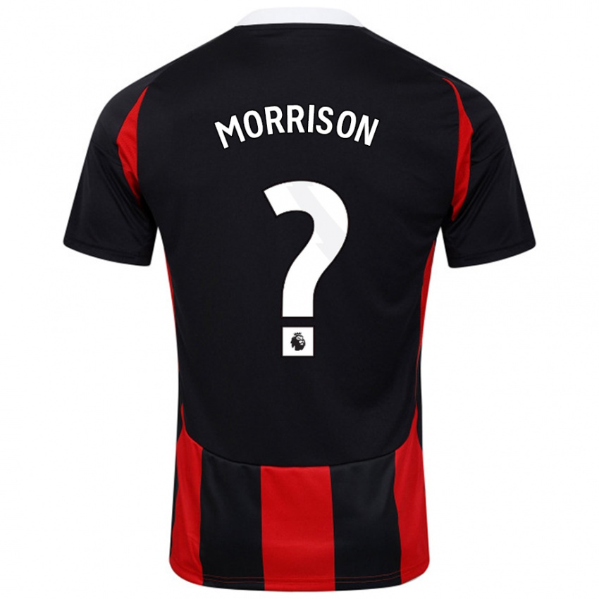 Niño Camiseta Kymarley Morrison #0 Negro Rojo 2ª Equipación 2024/25 La Camisa