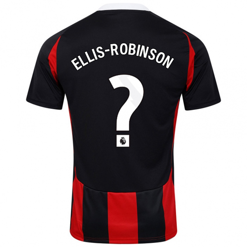 Niño Camiseta Eddie Ellis-Robinson #0 Negro Rojo 2ª Equipación 2024/25 La Camisa