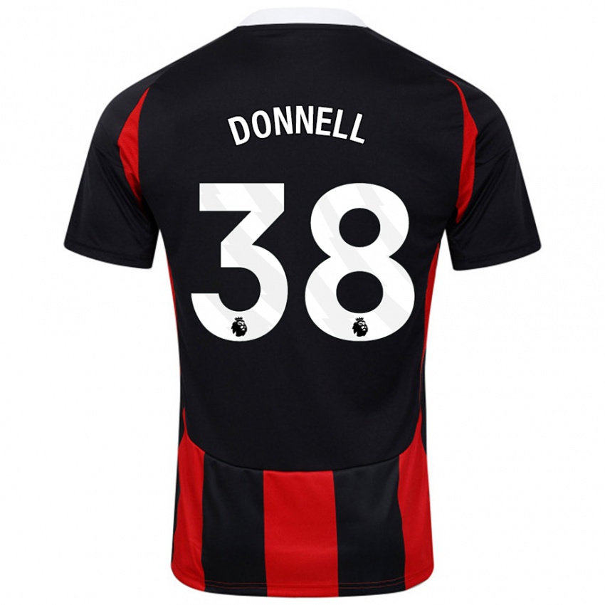 Niño Camiseta Chris Donnell #38 Negro Rojo 2ª Equipación 2024/25 La Camisa