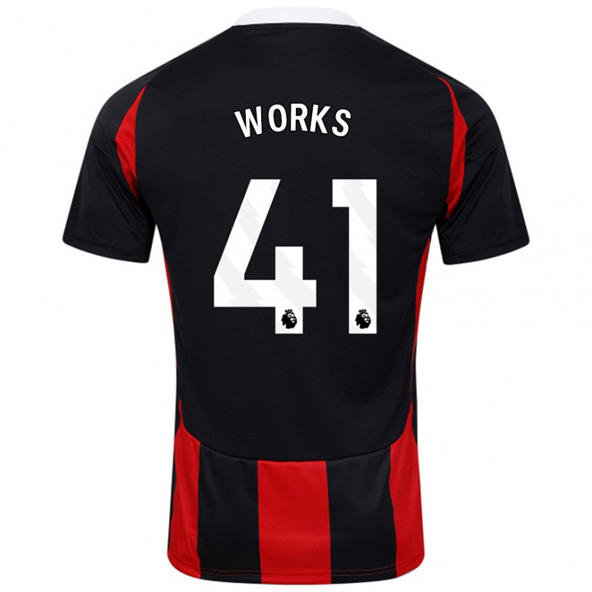 Niño Camiseta Terrell Works #41 Negro Rojo 2ª Equipación 2024/25 La Camisa