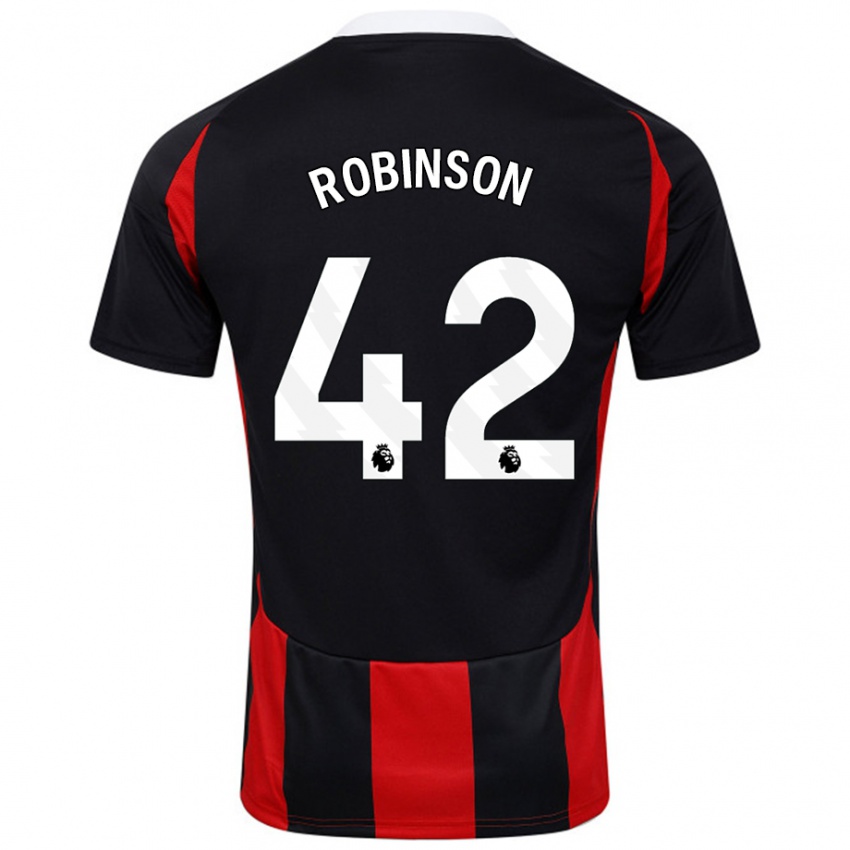 Niño Camiseta Charlie Robinson #42 Negro Rojo 2ª Equipación 2024/25 La Camisa