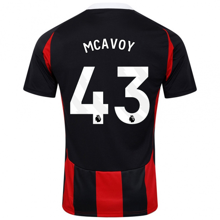 Niño Camiseta Connor Mcavoy #43 Negro Rojo 2ª Equipación 2024/25 La Camisa