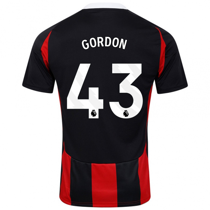 Niño Camiseta Lemar Gordon #43 Negro Rojo 2ª Equipación 2024/25 La Camisa