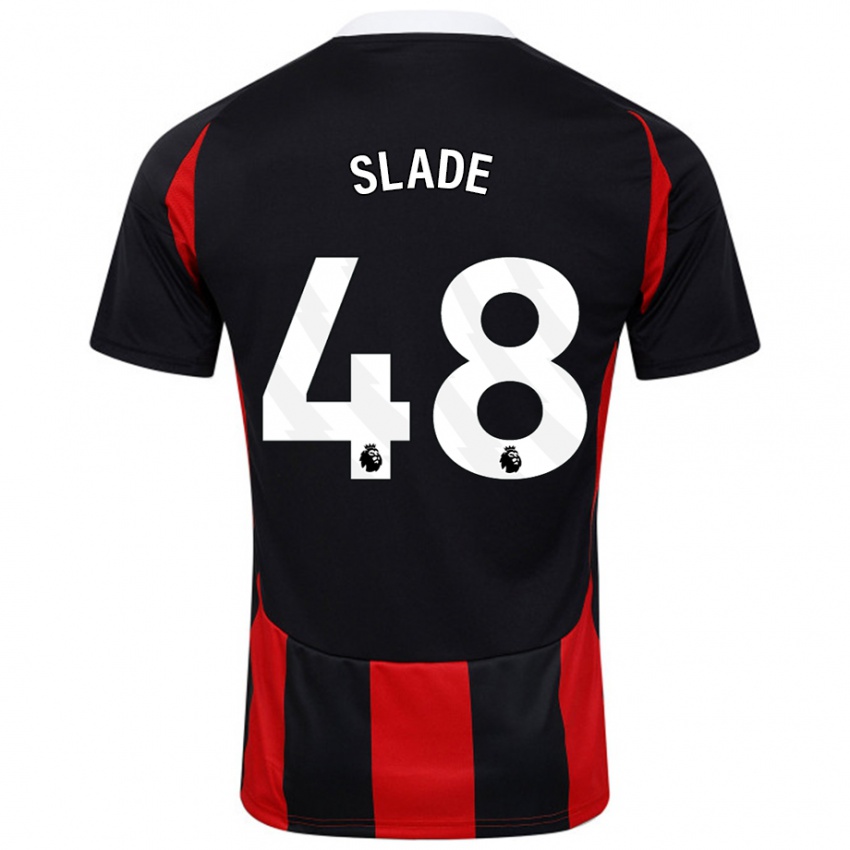 Niño Camiseta Bradley Slade #48 Negro Rojo 2ª Equipación 2024/25 La Camisa