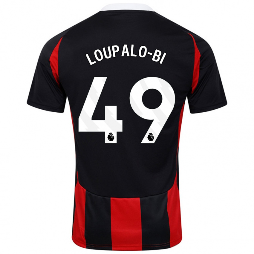 Niño Camiseta Aaron Loupalo-Bi #49 Negro Rojo 2ª Equipación 2024/25 La Camisa