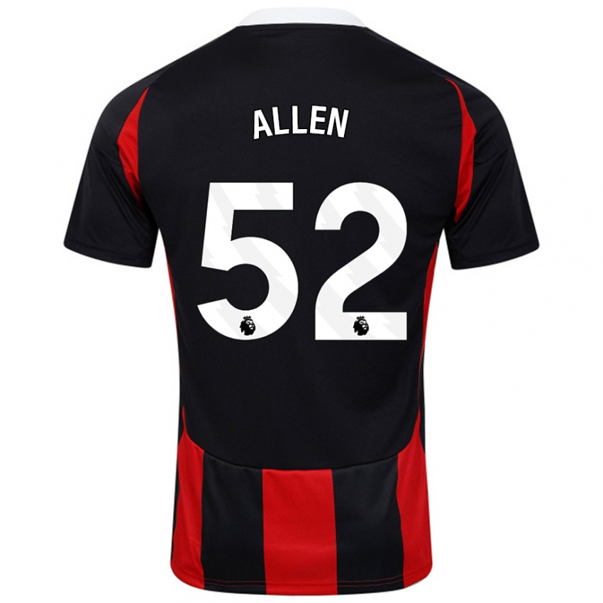 Niño Camiseta Michael Allen #52 Negro Rojo 2ª Equipación 2024/25 La Camisa