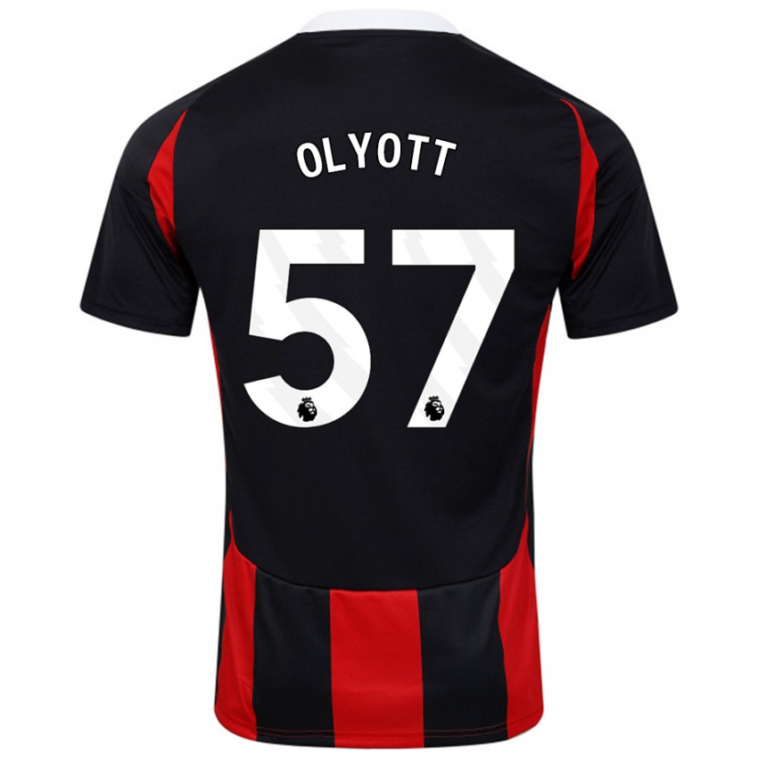 Niño Camiseta Tom Olyott #57 Negro Rojo 2ª Equipación 2024/25 La Camisa