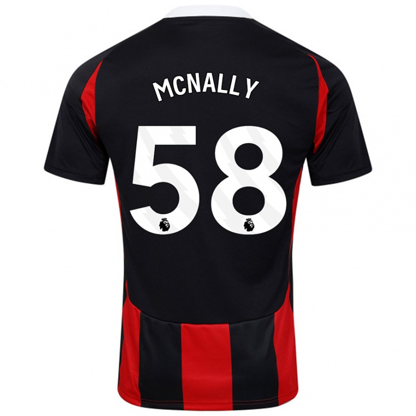 Niño Camiseta Alfie Mcnally #58 Negro Rojo 2ª Equipación 2024/25 La Camisa