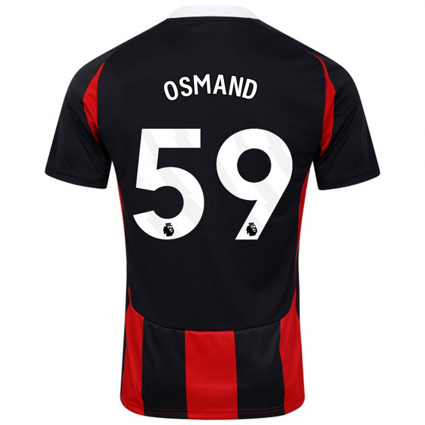 Niño Camiseta Callum Osmand #59 Negro Rojo 2ª Equipación 2024/25 La Camisa