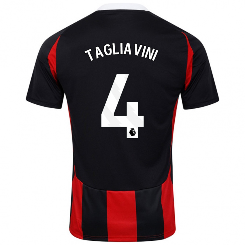 Niño Camiseta Ella Tagliavini #4 Negro Rojo 2ª Equipación 2024/25 La Camisa