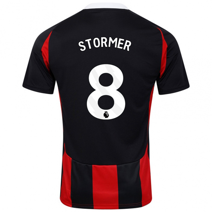 Niño Camiseta Becky Stormer #8 Negro Rojo 2ª Equipación 2024/25 La Camisa