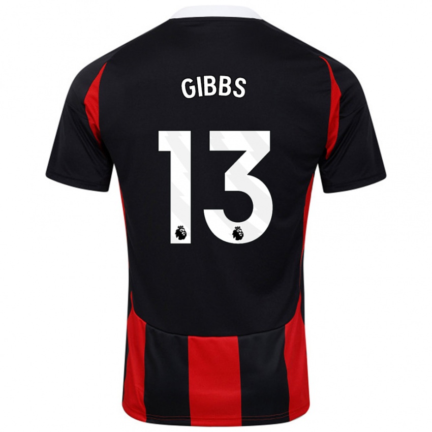 Niño Camiseta Frankie Gibbs #13 Negro Rojo 2ª Equipación 2024/25 La Camisa