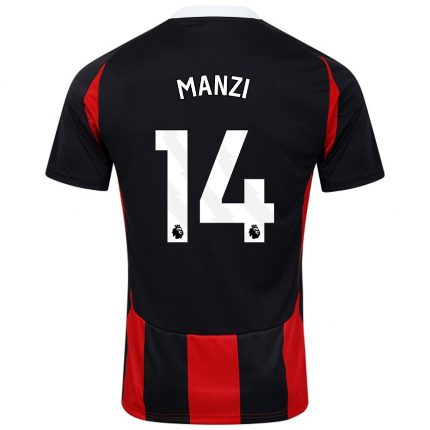 Niño Camiseta Sophie Manzi #14 Negro Rojo 2ª Equipación 2024/25 La Camisa