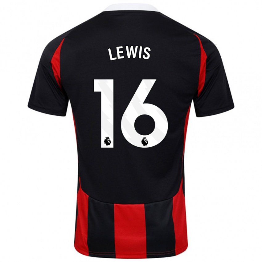 Niño Camiseta Milla Lewis #16 Negro Rojo 2ª Equipación 2024/25 La Camisa