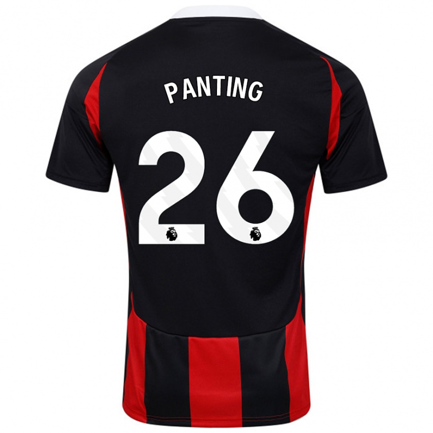 Niño Camiseta Rachel Panting #26 Negro Rojo 2ª Equipación 2024/25 La Camisa