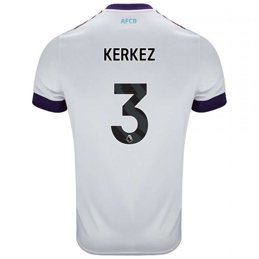 Niño Camiseta Milos Kerkez #3 Blanco Verde Púrpura 2ª Equipación 2024/25 La Camisa