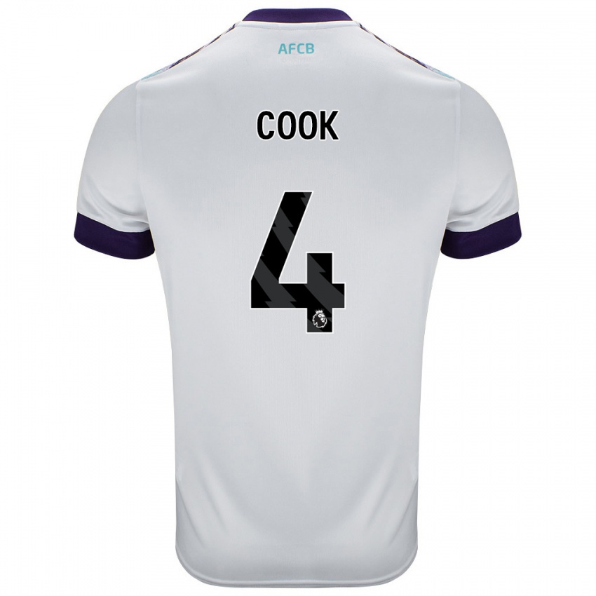 Niño Camiseta Lewis Cook #4 Blanco Verde Púrpura 2ª Equipación 2024/25 La Camisa