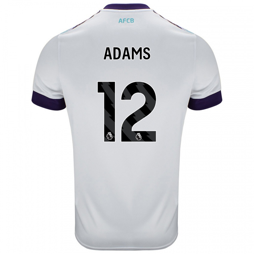 Niño Camiseta Tyler Adams #12 Blanco Verde Púrpura 2ª Equipación 2024/25 La Camisa