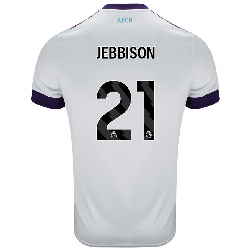 Niño Camiseta Daniel Jebbison #21 Blanco Verde Púrpura 2ª Equipación 2024/25 La Camisa