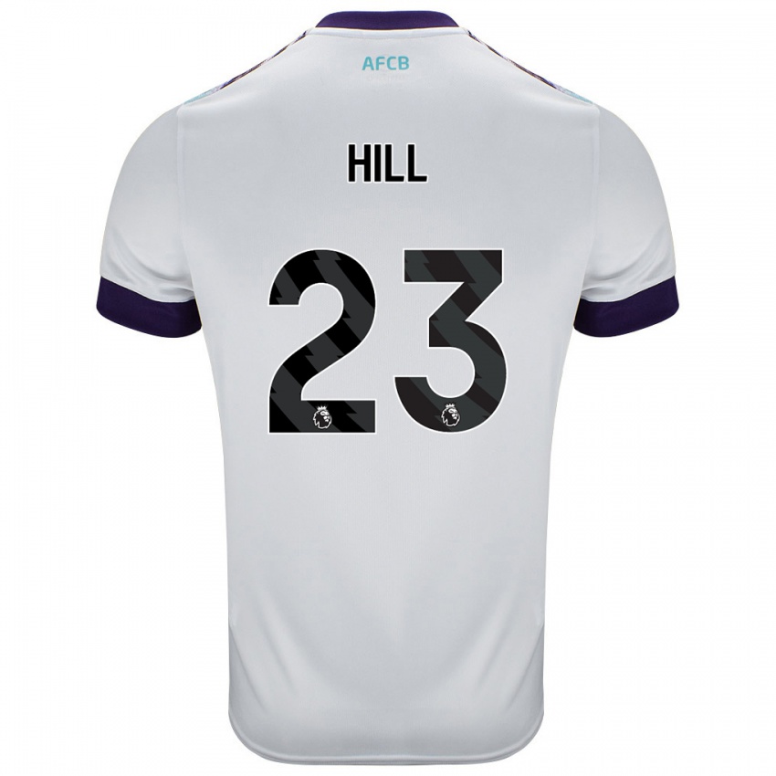 Niño Camiseta James Hill #23 Blanco Verde Púrpura 2ª Equipación 2024/25 La Camisa